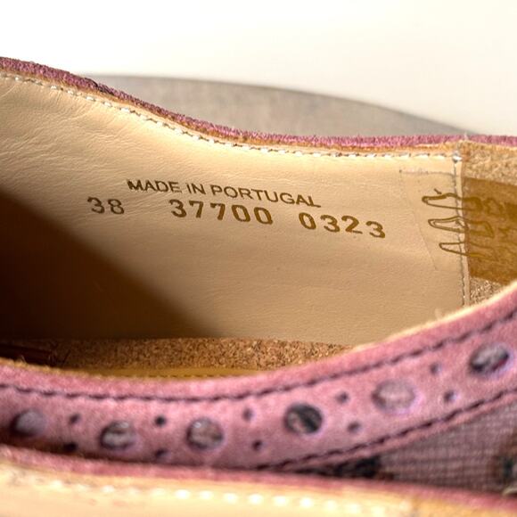 The Office of Angela Scott Mr. Doubt Floral Brogue Oxfords Pink Leather 38 US 8 - Picture 13 of 13